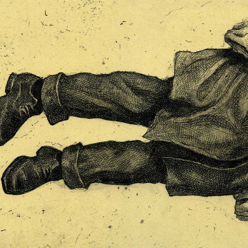 "Homme en suspens"